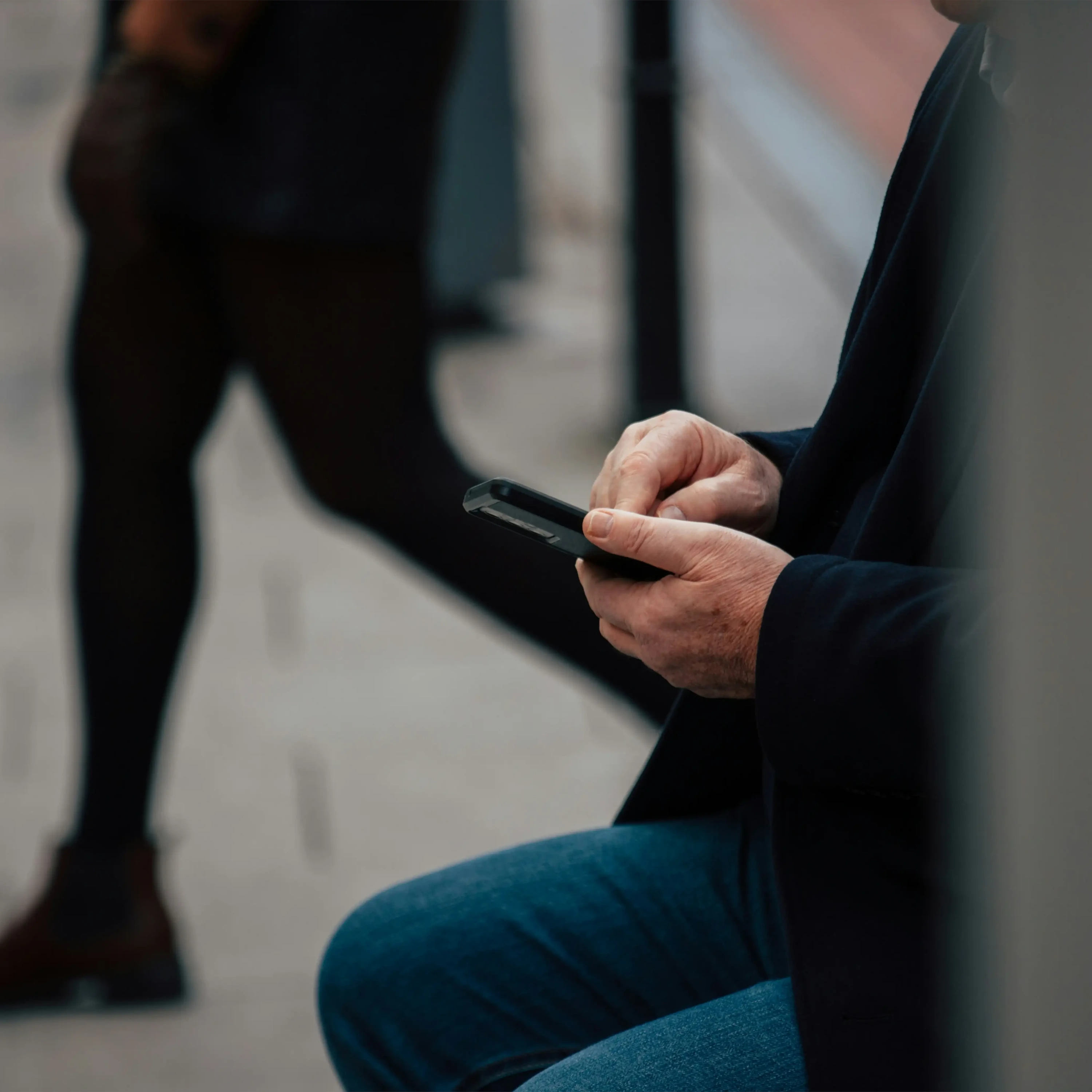 person using phone